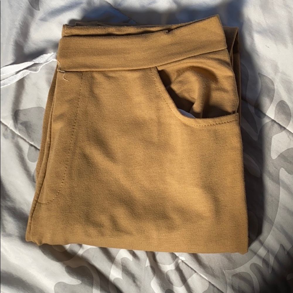 Khaki colored jeggings